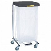 Single Medium Duty Hamper with Foot Pedal - Black Lid, 35 inch tall